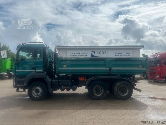 Camión volquete trilateral MAN TGS 26.460 6x4BB Meiller Bordmatik AHK