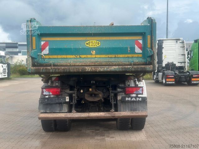 Camión volquete trilateral MAN TGS 26.460 6x4BB Meiller Bordmatik AHK