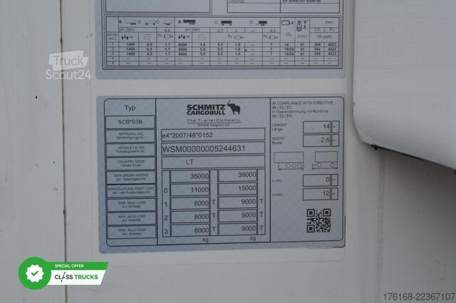 Reefer semitrailer SCHMITZ CARGOBULL SKO FP 60 ThermoKing SLXi 300