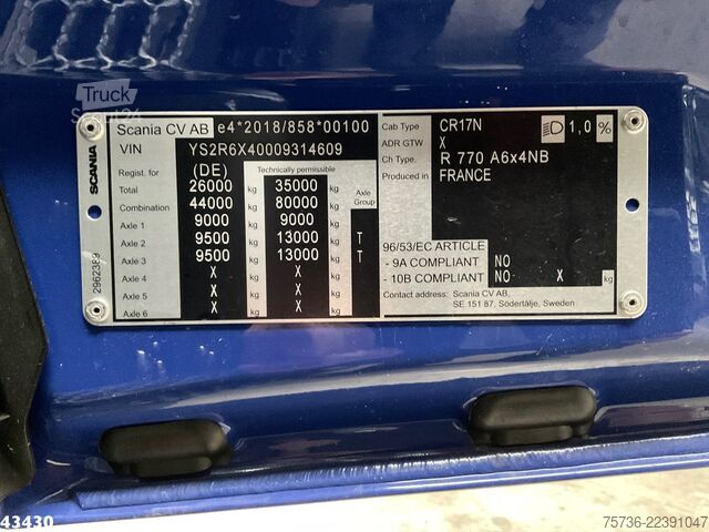 Standaard-SZM Scania R 770 6x4 Retarder New & Unused!