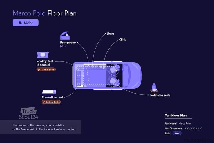 Caravane/camping-car 2022 Mercedes Marco Polo Automatique | Toit relevable
