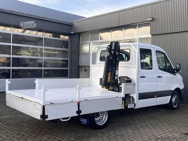 Nákladné vozidlo s plošinou a žeriavom Mercedes-Benz Sprinter 513cdi 130pk DC Laadkraan Hiab 017T Ai...
