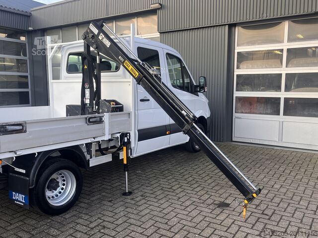 Nákladné vozidlo s plošinou a žeriavom Mercedes-Benz Sprinter 513cdi 130pk DC Laadkraan Hiab 017T Ai...