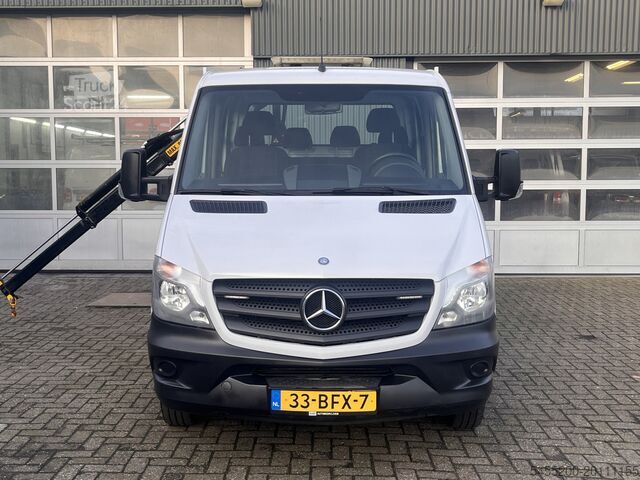 Nákladné vozidlo s plošinou a žeriavom Mercedes-Benz Sprinter 513cdi 130pk DC Laadkraan Hiab 017T Ai...