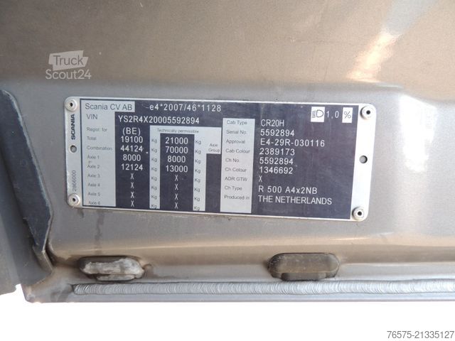 Tracteur routier standard SCANIA R500 Standard (Retarder)