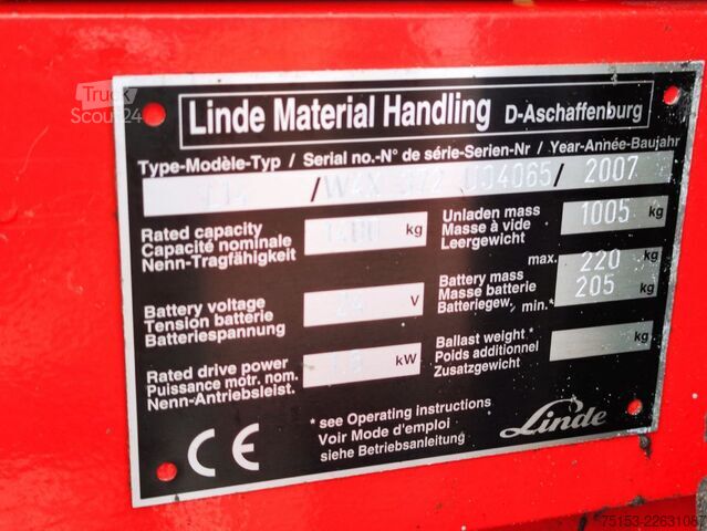 Sztaplarki paletowe Linde L14i-372