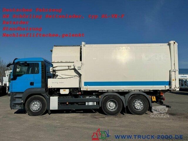 Camion à ordures MAN TGS 26.320 6x2 Schörling Seitenlader - Retarder