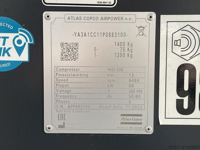 Compresseur frigorifique Atlas Copco E-AIR H 450