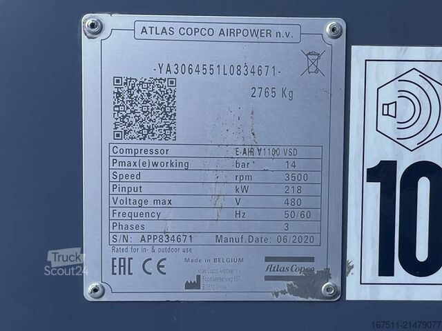 Compresseur frigorifique Atlas Copco E-AIR V 1100