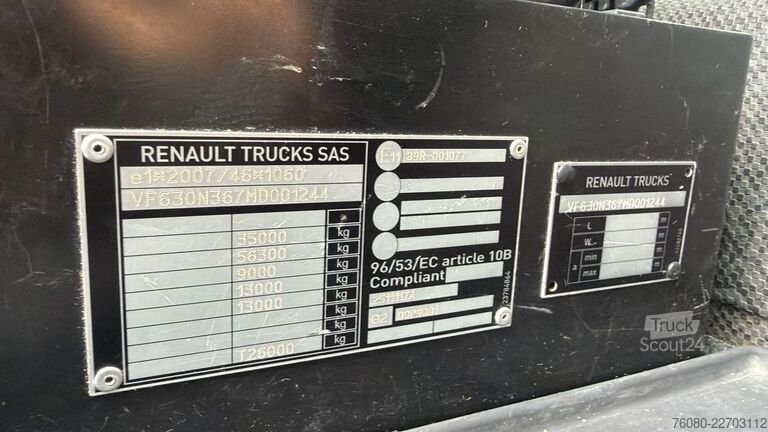 Système de bras à crochet Renault C440 (BELGIAN TRUCK / PALFINGER 20T HOOK / WB 4...