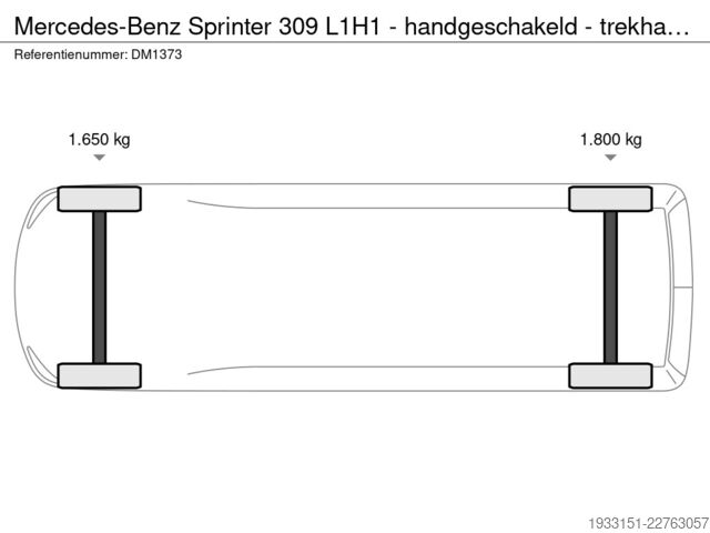 Fourgon Mercedes-Benz Sprinter 309 L1H1 - handgeschakeld - trekhaak -...