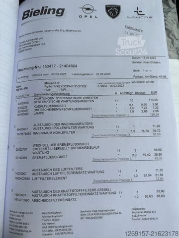 Box van OPEL Movano Koffer Ladebordwand 3,5t L3