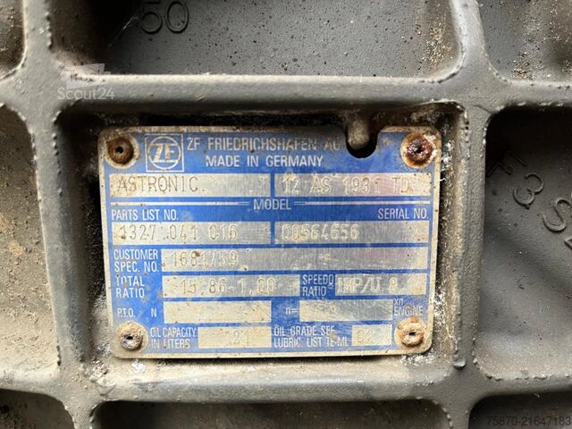 Vaihteisto ZF versnellingsbak 12AS1931 TD 15.86-1.00