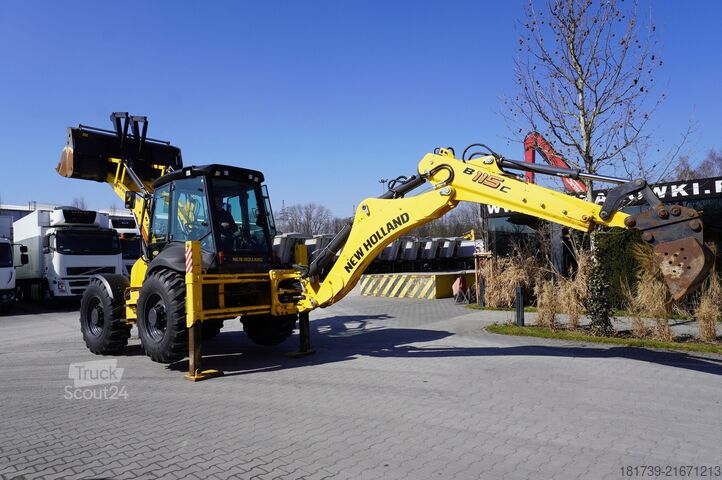 Kotró-rakodó New Holland B 115 C backhoe loader / 1000 MTH !