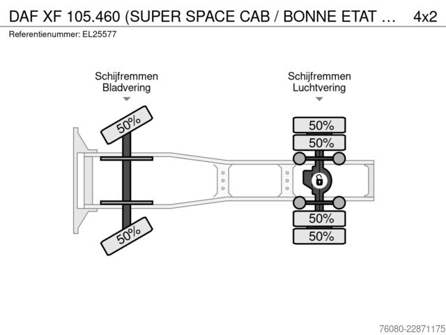 Standard-SZM DAF XF 105.460 (SUPER SPACE CAB / BONNE ETAT / GOOD...