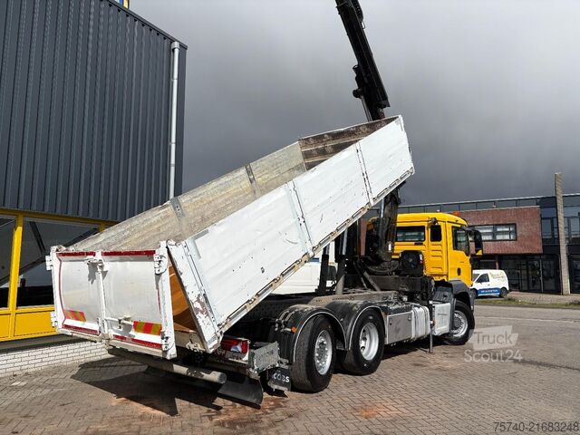 Tipper avec grue MAN TGS 26.460 + HIAB 232 ES-5 + TIPPER + 6X2 STEER...