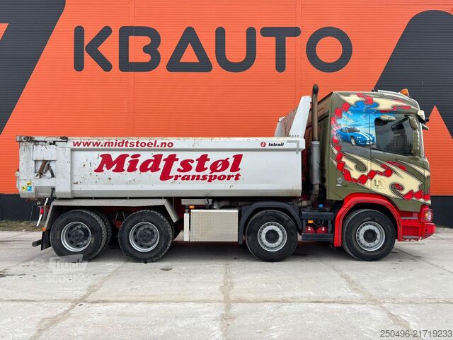 Kipper Scania R 520 8x4 RETARDER / FULL STEEL / BOX L=5565 mm