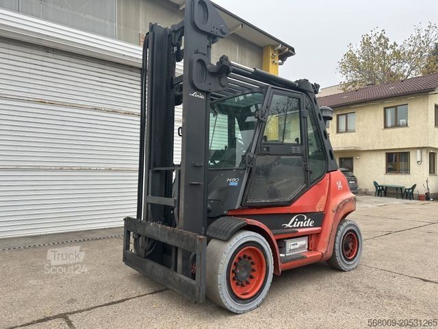 Ανυψωτικό περονοφόρο με εμπρόσθιο φορτηγό LINDE H80 D- 02