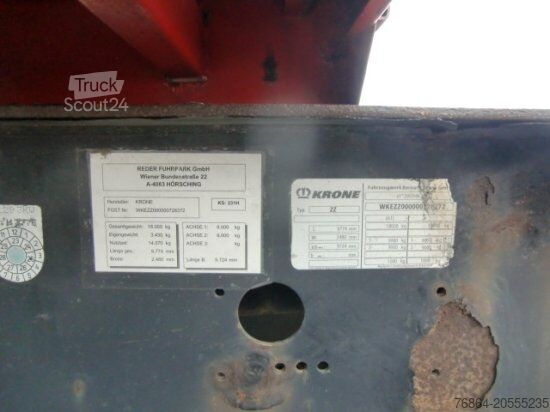 Remorcă cu șasiu interschimbabil KRONE ZZ/DC07 TANDEM-LAFETTE, STANDARD,   BPW-ACHSEN, HECKABSTüTZUNG OHNE CONTAINER