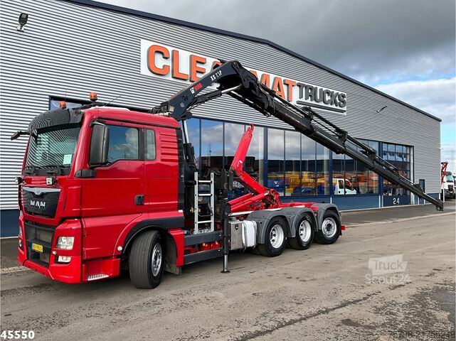System för krokarm Man TGX 35.480 8x4 Euro 6 Hiab 28 Tonmeter laadkraan