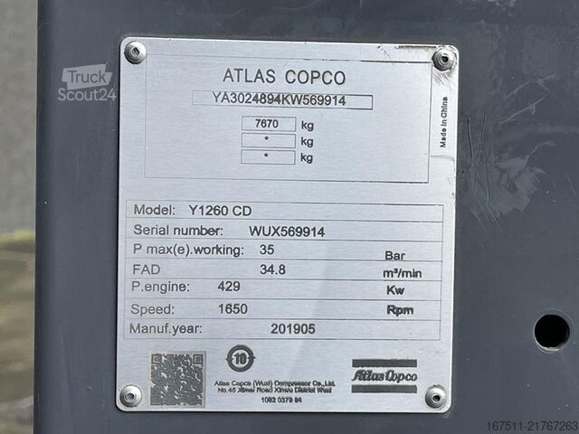 Compresor frigorific Atlas Copco Y 1260 CD - N