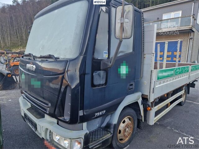 Rimorchio della piattaforma Iveco ML 75 4x2 flatbed truck ect