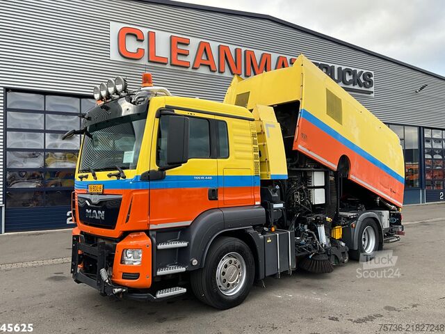 Yol süpürme aracı Man TGS 18.440 Euro 6 Beam S9000 Wegdekreiniger lin...
