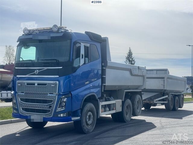 Sklápač Volvo FH750 6x4 tipper truck with Maur tri-axle trailer