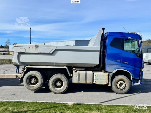 Sklápač Volvo FH750 6x4 tipper truck with Maur tri-axle trailer
