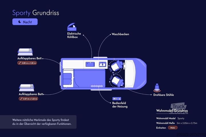 Wohnwagen/Wohnmobil Renault Traffic Camper | 2 Posti Letto | Cucina | Pronto a Viaggiare