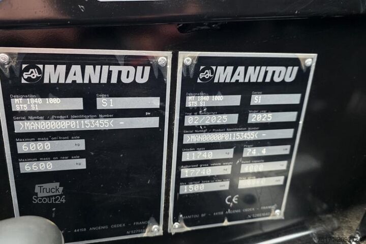 Caricatore telescopico Manitou MT1840 100D ST5 S1 Valid inspection, *Guarantee! D