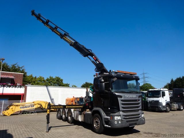 Camião porta-contentores de gancho SCANIA R490 Abroller + HIAB 302E-6 Bj.2021 !Kran TRIDEM