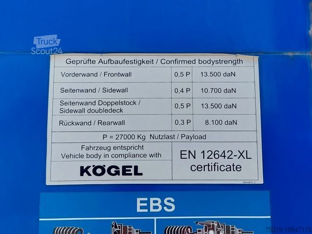 Ανοιχτό ημιρυμουλκούμενο με μουσαμά KÖGEL S24-1 C2V Standard Coil Mulde