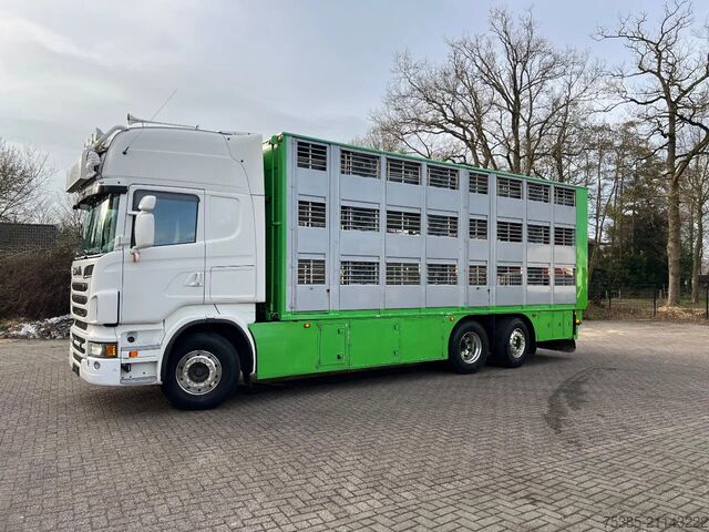 Cattle transport Scania R560 V8 6x2/4 Finkl Type2 Wage/weigh lift belas...