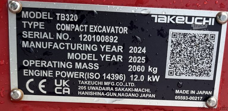 Minibagger Takeuchi TB 320A V3