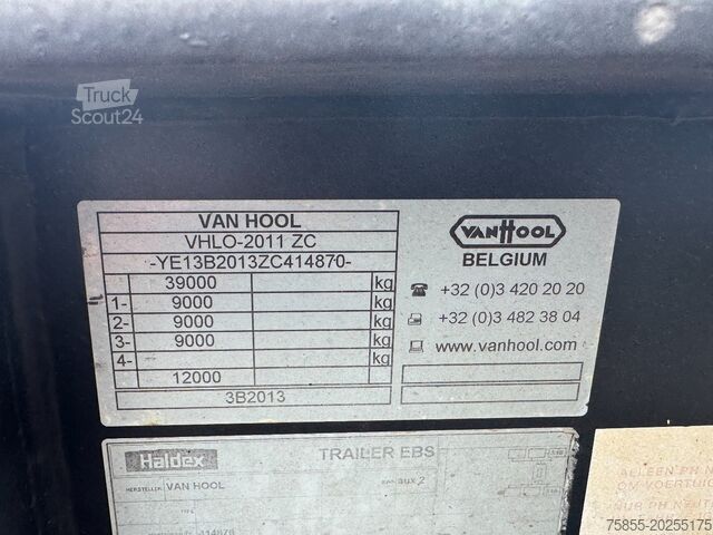 Container transport Van Hool 3B2013 20 FT Tank / ADR / NL Trailer