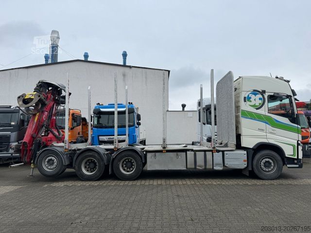 Holztransporter LKW VOLVO FH 510 8x4 Holztransporter Kran PENZ + Anhänger