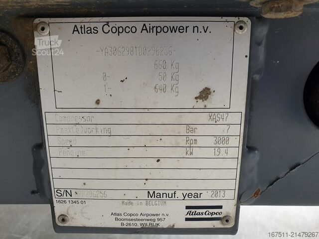 Compresseur frigorifique Atlas Copco XAS 47 KD