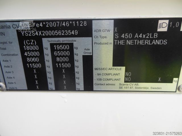 Standart çekici ünitesi SCANIA S 450, VOLL LUFT, RETARDER, STANDKLIMA, TOP!!