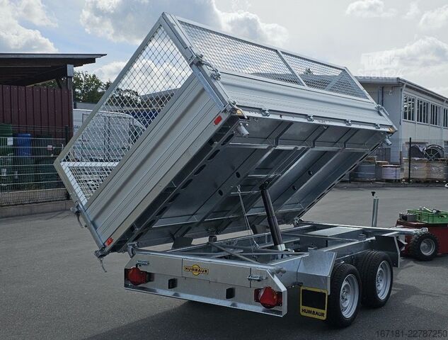 Remorcă basculantă trilaterală HUMBAUR HTK 3000.31 mit E-Pumpe und Gitteraufsatz 60 cm