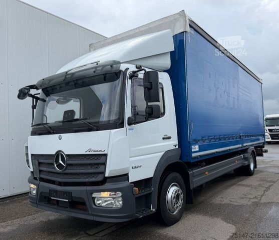 Flatbed truck with tarp MERCEDES-BENZ 1324 L Atego Klima Schiebeplane LBW AHK