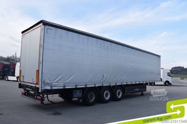 Open semitrailer with tarp SCHWARZMÜLLER Palettenkasten Liftachse SAF Achsen E-Radhalter