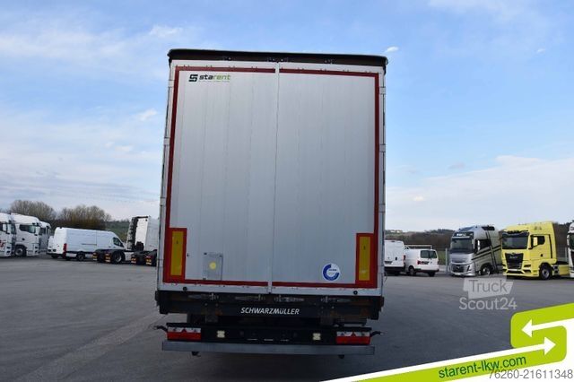 Open semitrailer with tarp SCHWARZMÜLLER Palettenkasten Liftachse SAF Achsen E-Radhalter