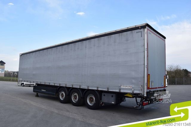 Open semitrailer with tarp SCHWARZMÜLLER Palettenkasten Liftachse SAF Achsen E-Radhalter