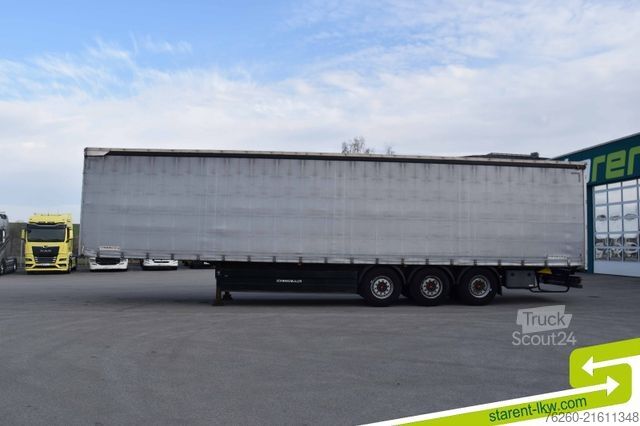 Open semitrailer with tarp SCHWARZMÜLLER Palettenkasten Liftachse SAF Achsen E-Radhalter