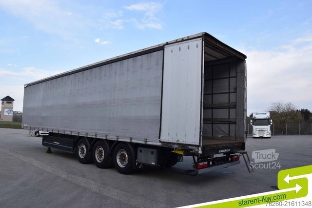 Open semitrailer with tarp SCHWARZMÜLLER Palettenkasten Liftachse SAF Achsen E-Radhalter