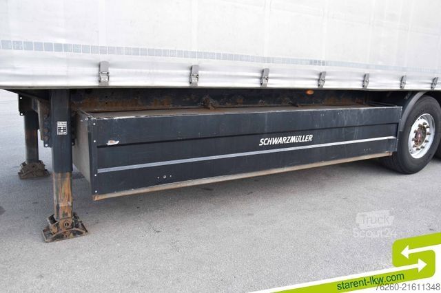 Open semitrailer with tarp SCHWARZMÜLLER Palettenkasten Liftachse SAF Achsen E-Radhalter