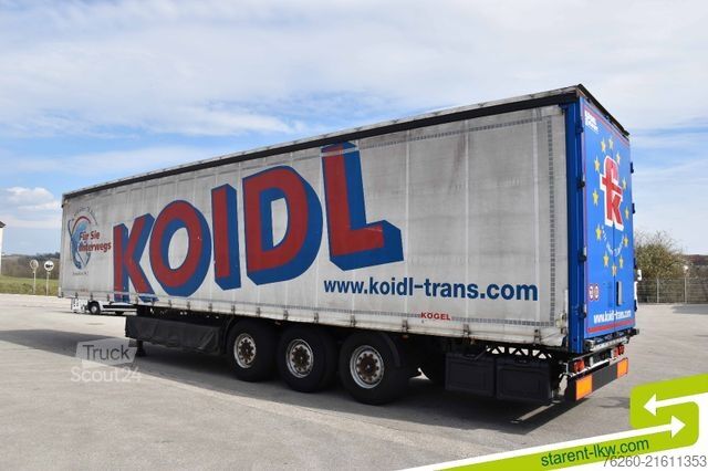 Open semitrailer with tarp KÖGEL Palettenkasten Lochrahmen SAF  Achsen  XL Zert.