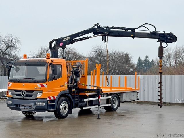 Γερανός τοποθετημένος σε φορτηγό MERCEDES-BENZ ATEGO 1324 * HIAB 144 B - DUO + Bohrgerät * TOP