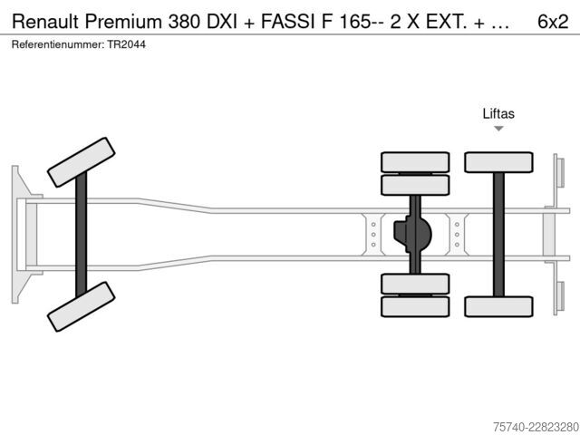 Nosturiauto Renault Premium 380 DXI + FASSI F 165-- 2 X EXT. + REMO...